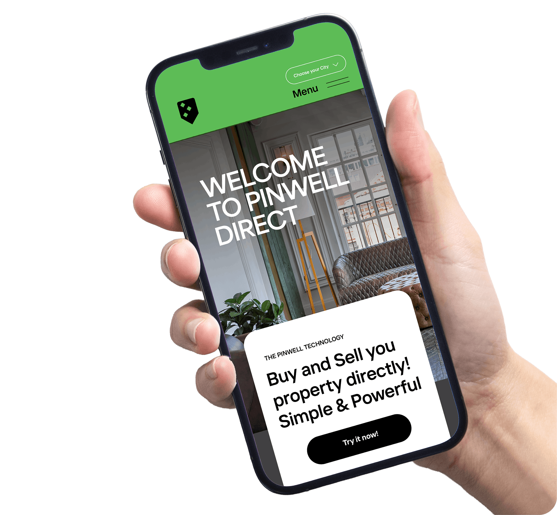 Pinwell phone mockup